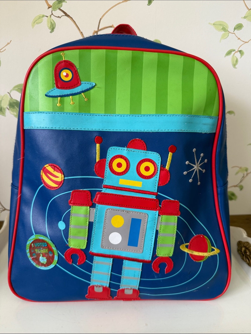 Stephen Joseph Kids Vinyl Robot Alien Planets Backpack